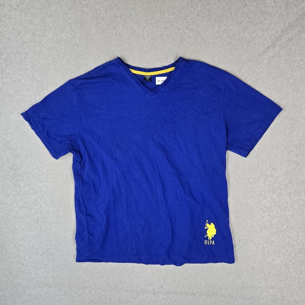 U.S. Polo Assn. Men Shirt XL Blue Embroidered Big Pony Logo Short Sleeve